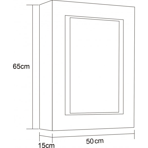Огледален PVC шкаф, РАЗМЕР (см) /Ш/В/Д/ 	50x15x65